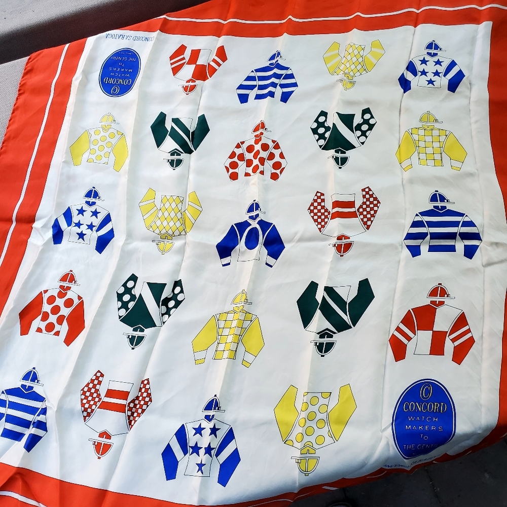 Concord Silk Scarf with Colorful Jockey Print